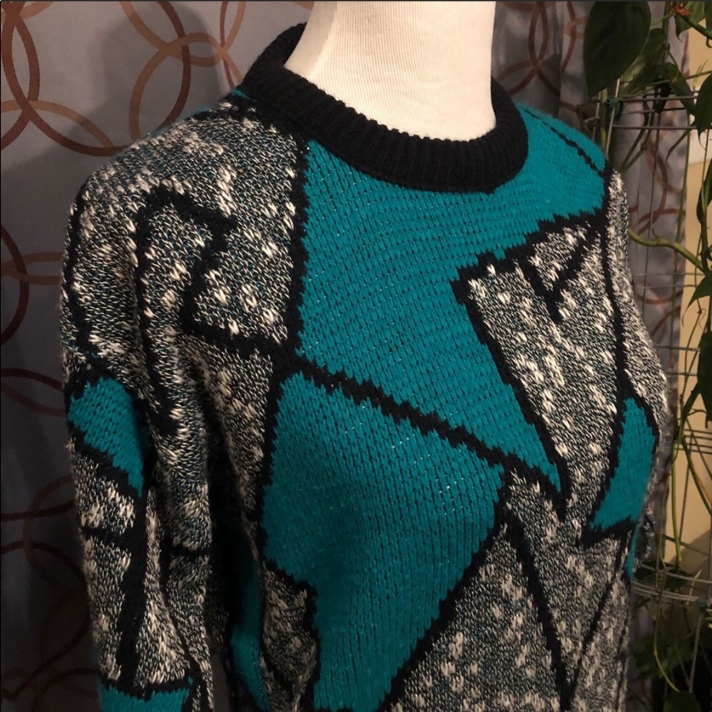Adele Knitwear Patterned Crew Neck Sweater Euc - image 5